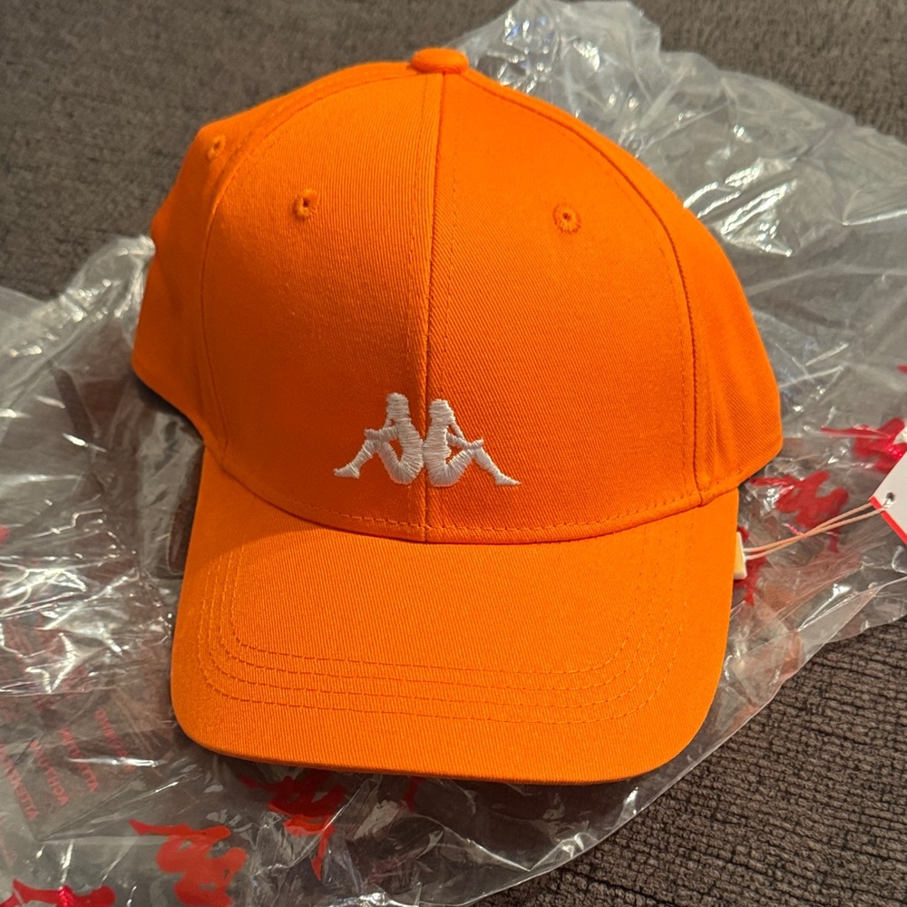 Kappa Vibrant Orange Cap with White Logo